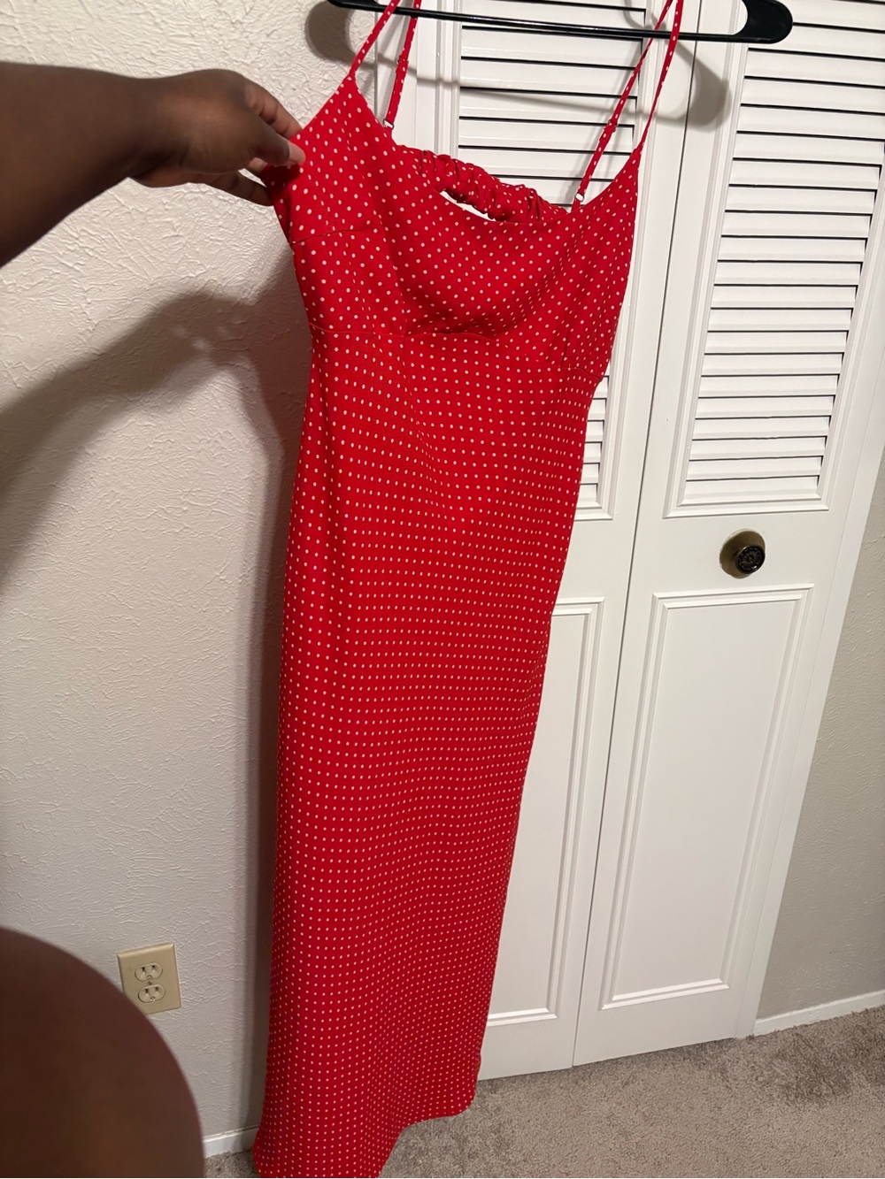 Hollister Red Polka Dot Maxi Slip Dress